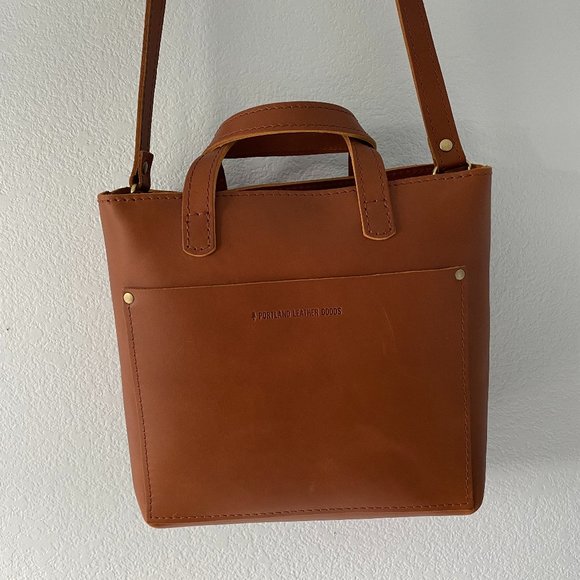Mini Leather Crossbody Tote - Picture 1 of 7